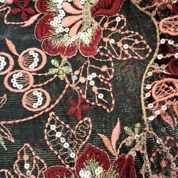 Leon Embellished Fringed Long Scarf Fairycore Ethereal - Picture 9 of 11